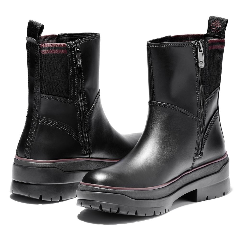 Botas de Inverno Feminino - Timberland Malynn Impermeavel Side-Zip - PSAMU1382 - Pretas